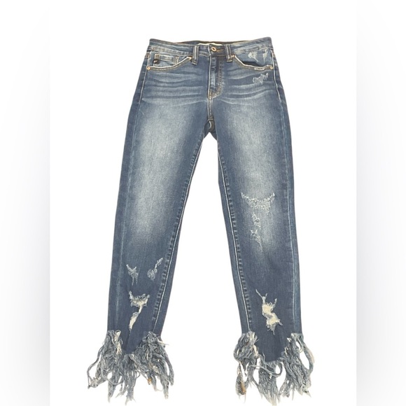 Kancan Ankle Skinny Frayed Hem Jeans Size 3/25 - Picture 4 of 7